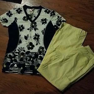 White cross scrub set